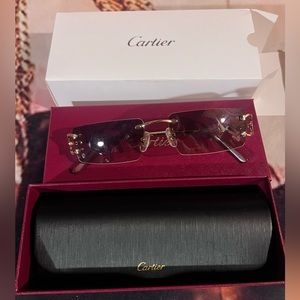 Cartier wire frame square lens brown tint